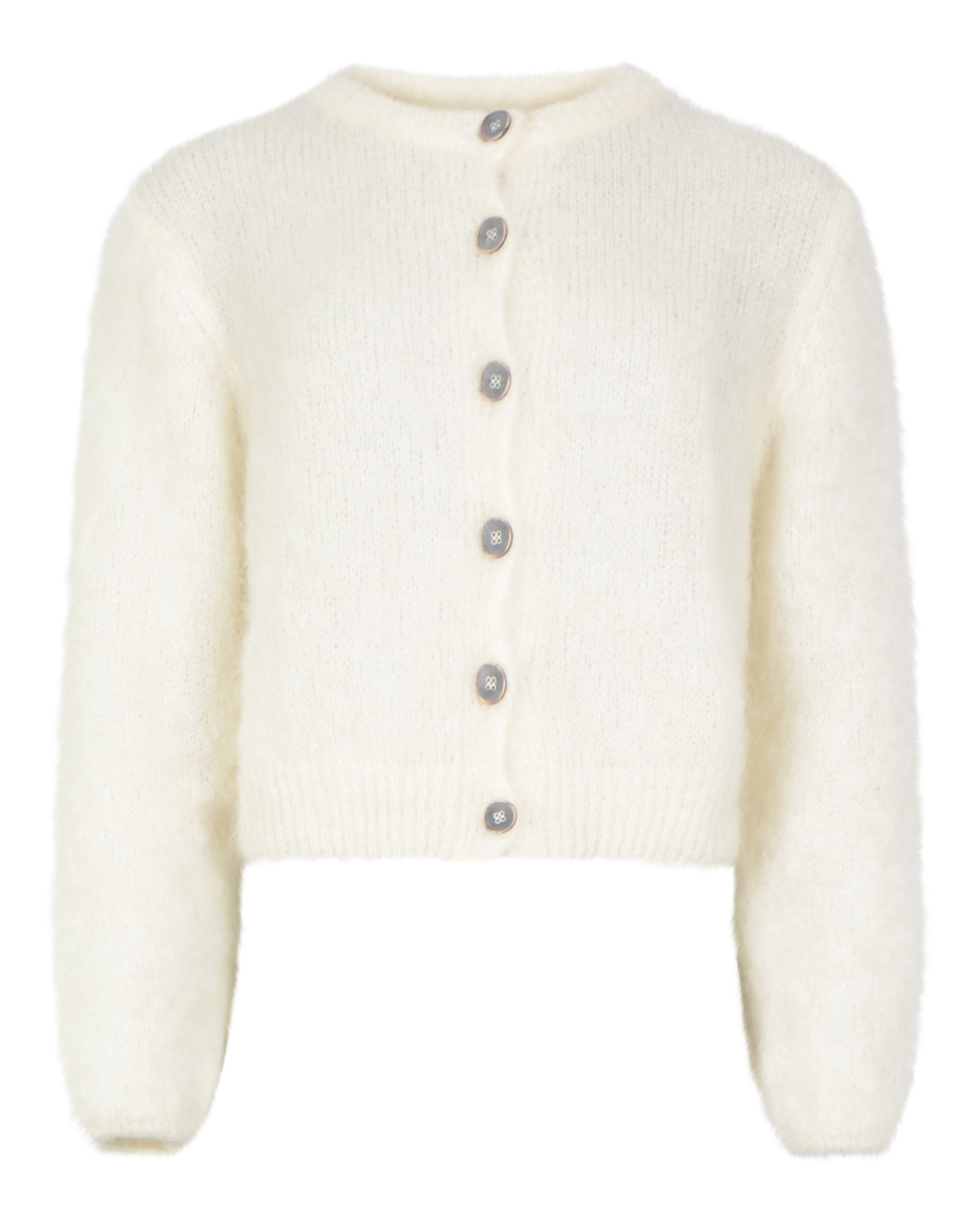 Mohairkofta Laura onesize rundringad offwhite