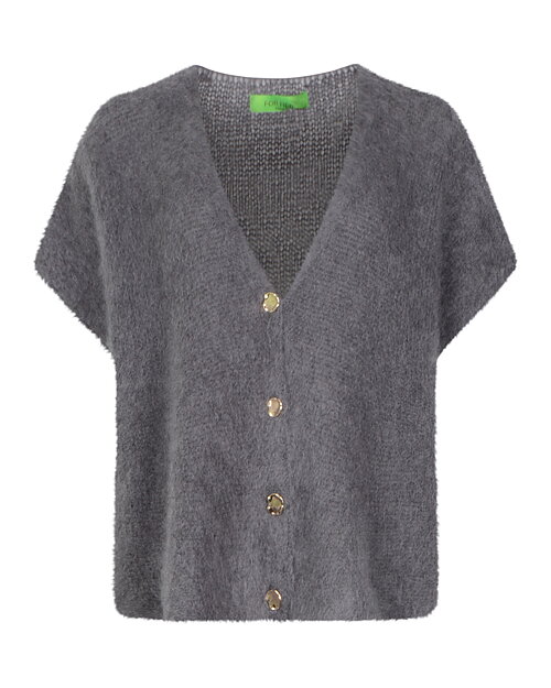 Väst Freja oversize onesize silverknappar grå - 2
