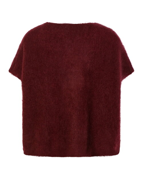Väst Freja oversize onesize silverknappar vinröd - 3