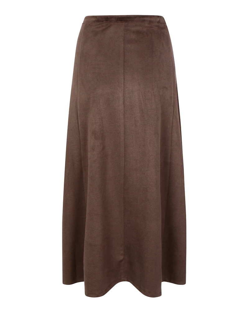 Kjol Ivana klockad mockaimitation brun