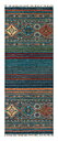 Produktbild helbild av Samarkand Blå 80x204 cm, handknuten afghansk gångmatta med blå botten och geometriskt mönster och ränder