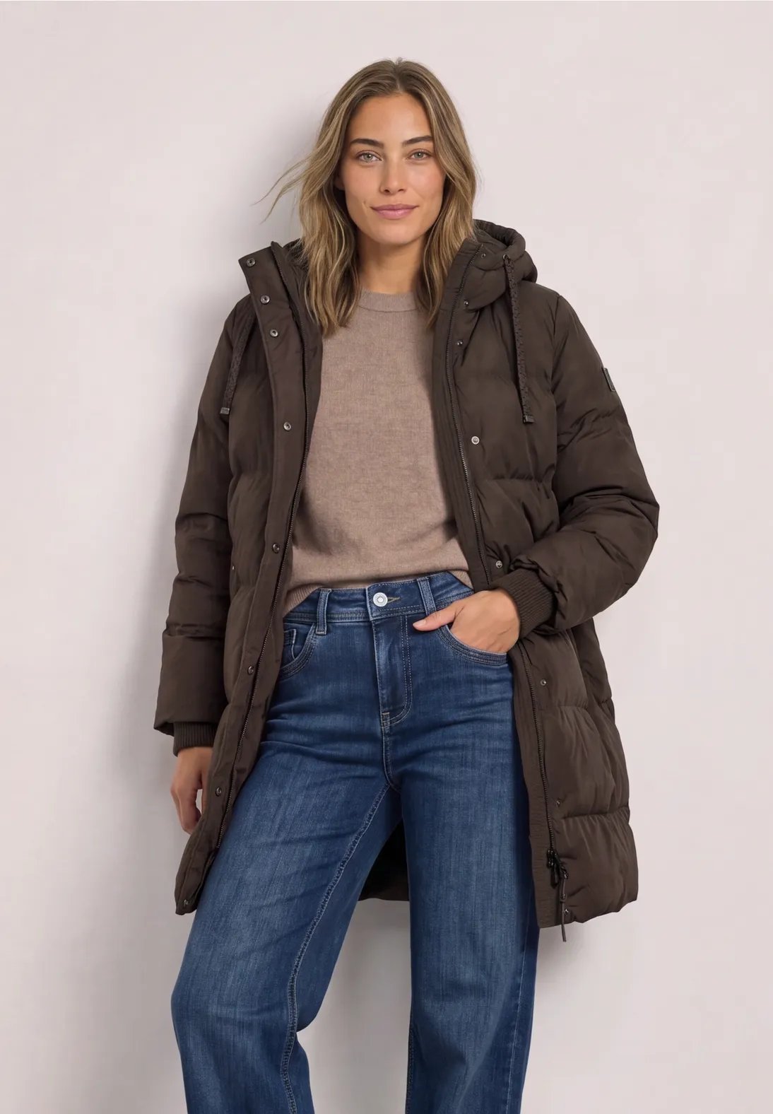 LTD QR Long Padded Jacket w Glue - Street One - 3