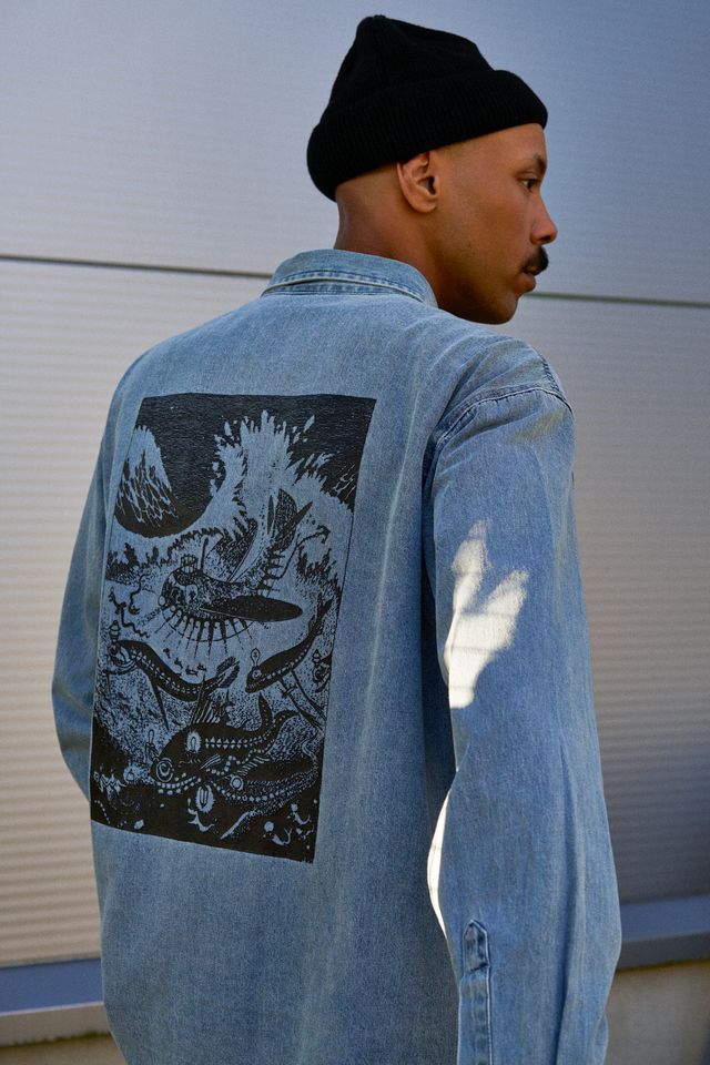Moomin Adult Denim Shirt - Travel Blue - 4