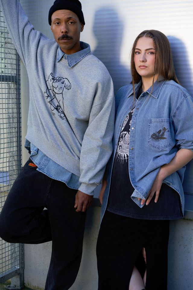 Moomin Adult Denim Shirt - Travel Blue - 3