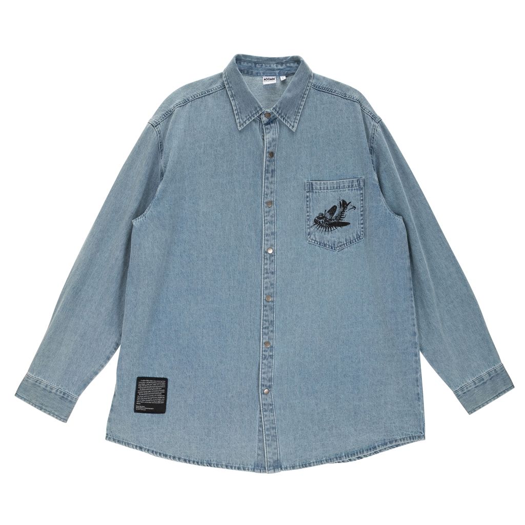 Moomin Adult Denim Shirt - Travel Blue