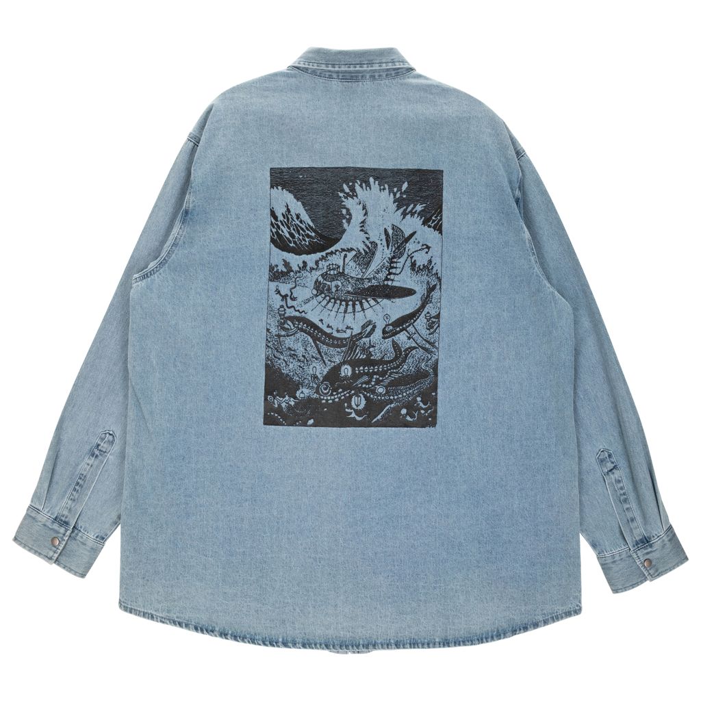 Moomin Adult Denim Shirt - Travel Blue - 2