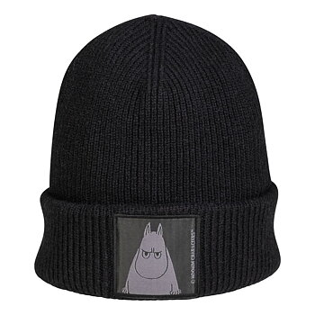 Mumin Stickad Mössa - Ilska Svart (Vuxenstorlek)
