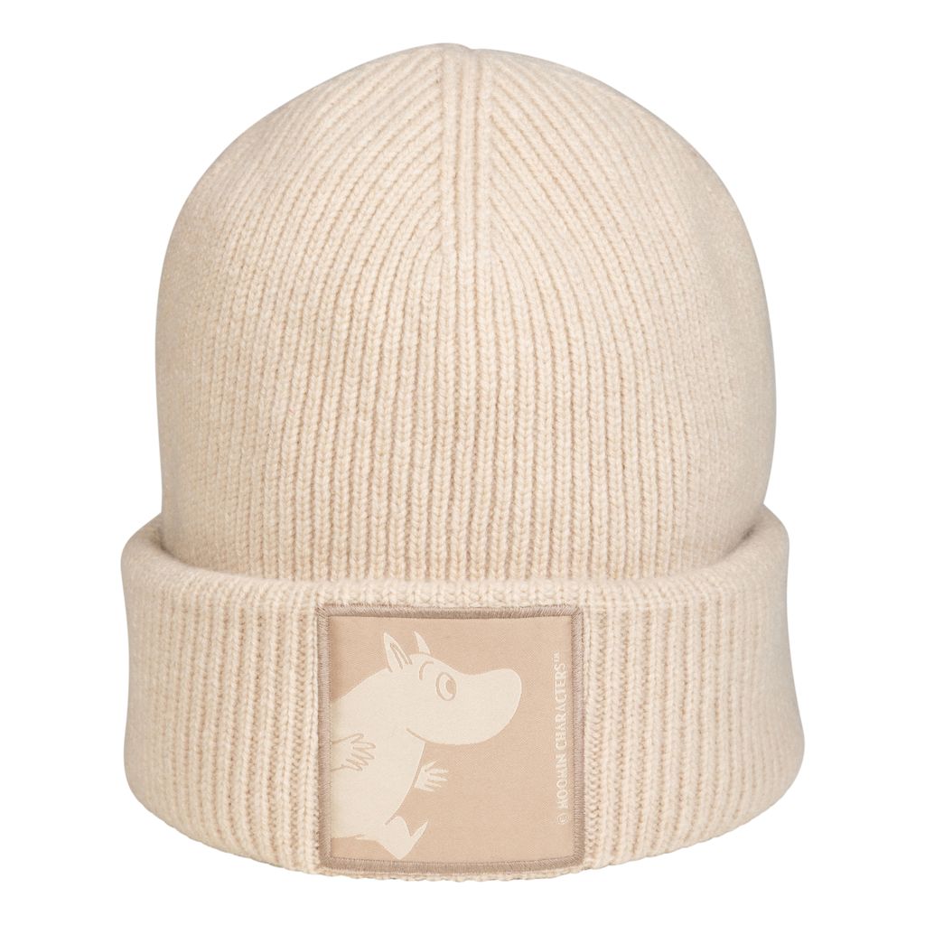 Mumin Stickad Mössa - Beige (Vuxenstorlek)