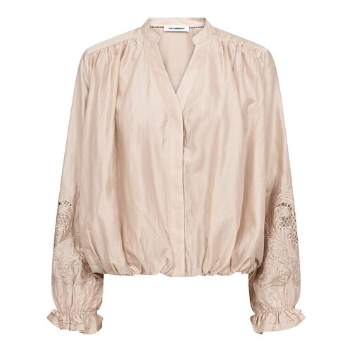 Blus Melin brodyrärmar champagne