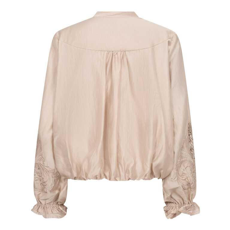 Blus Melin brodyrärmar champagne - 2