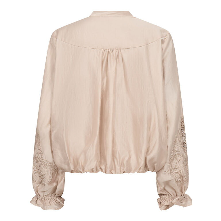 Blus Melin brodyrärmar champagne