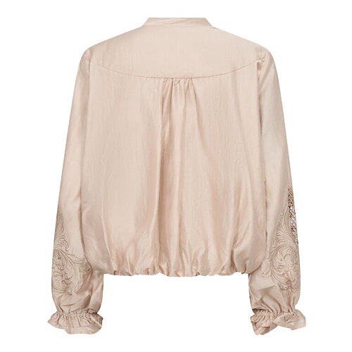 Blus Melin brodyrärmar champagne - 2