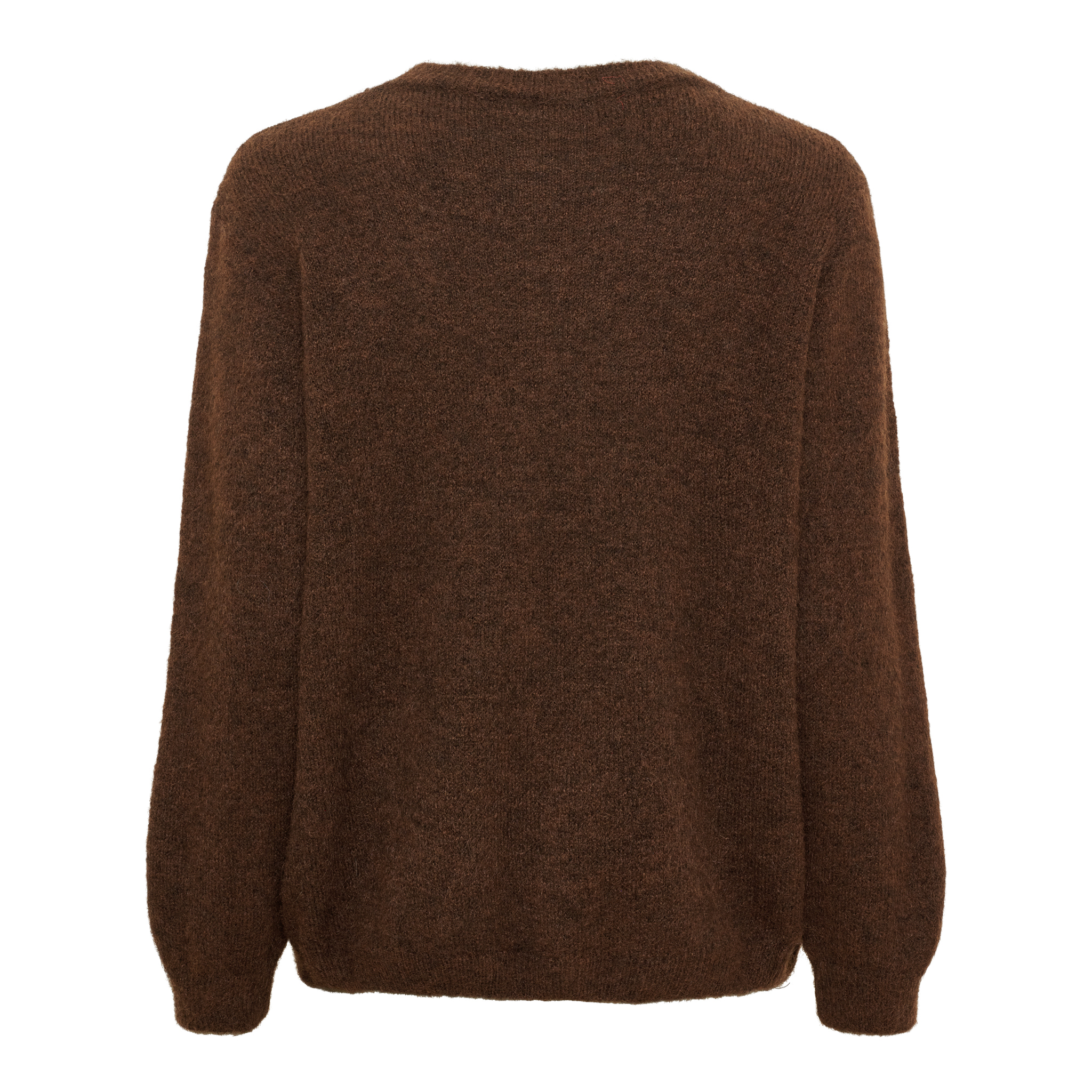MdcCoraline Knit Brown  Stickad tröja med hundmotiv
