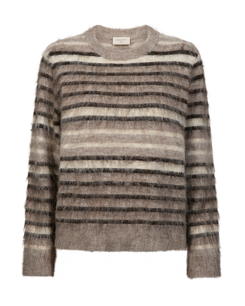 Lippi pullover - striped/ morel/moonbeam