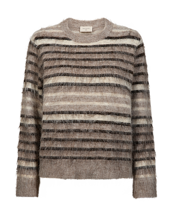 Lippi pullover - striped/ morel/moonbeam