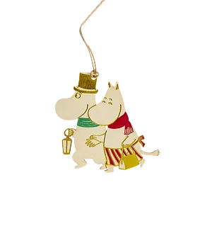 Moomin plywood Christmas decoration Moominmamma and Moominpappa 8,5 cm