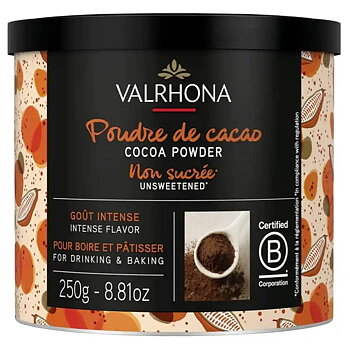 Cacao in polvere non zuccherato Valrhona 250 g – fronte della confezione