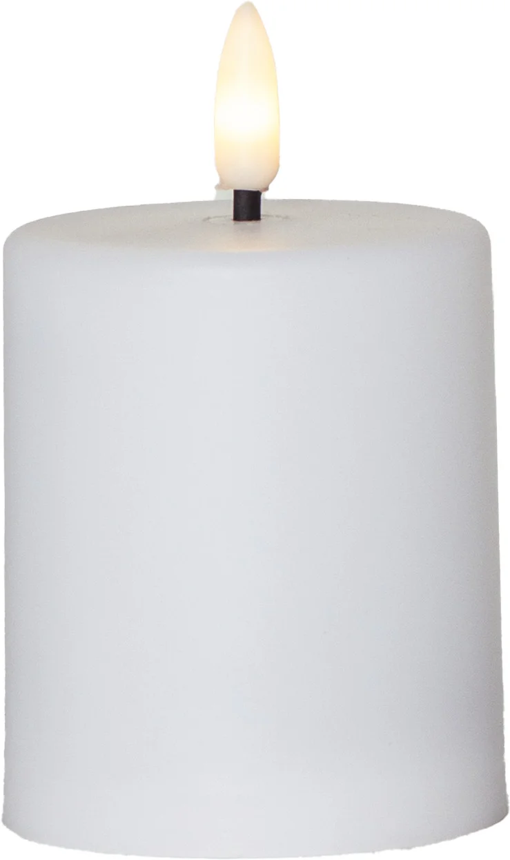 Blockljus / gravljus 10 cm vitt flamme - 3