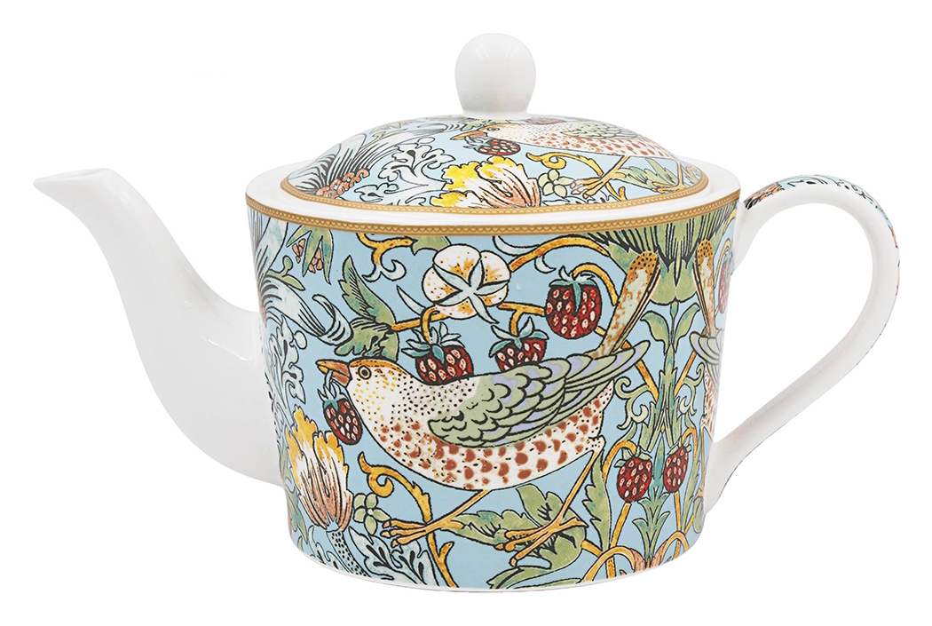 William Morris Teal Strawberry Thief - Tekanna