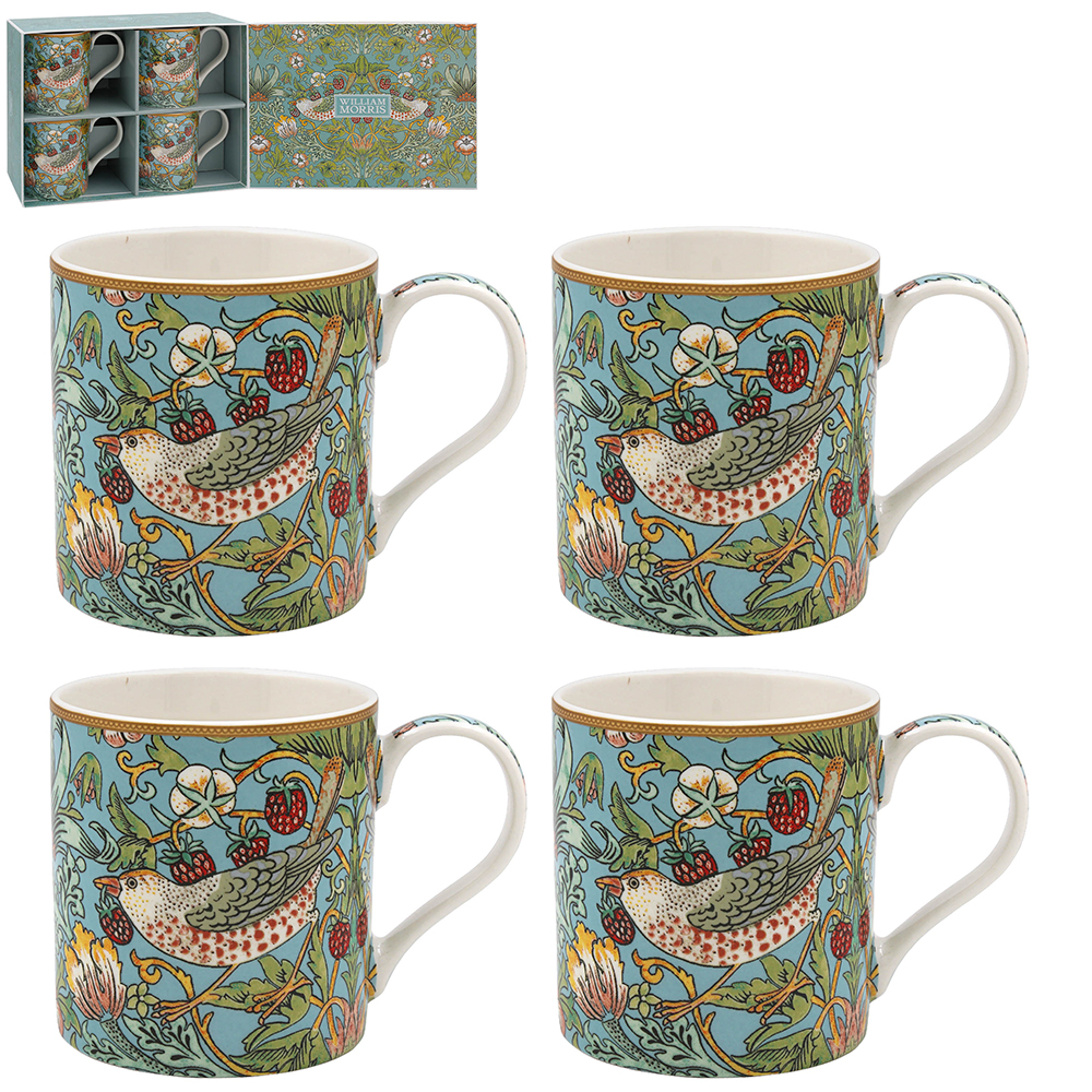 William Morris Teal Strawberry Thief - Mugg - 3