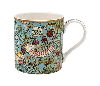 William Morris Teal Strawberry Thief - Mugg