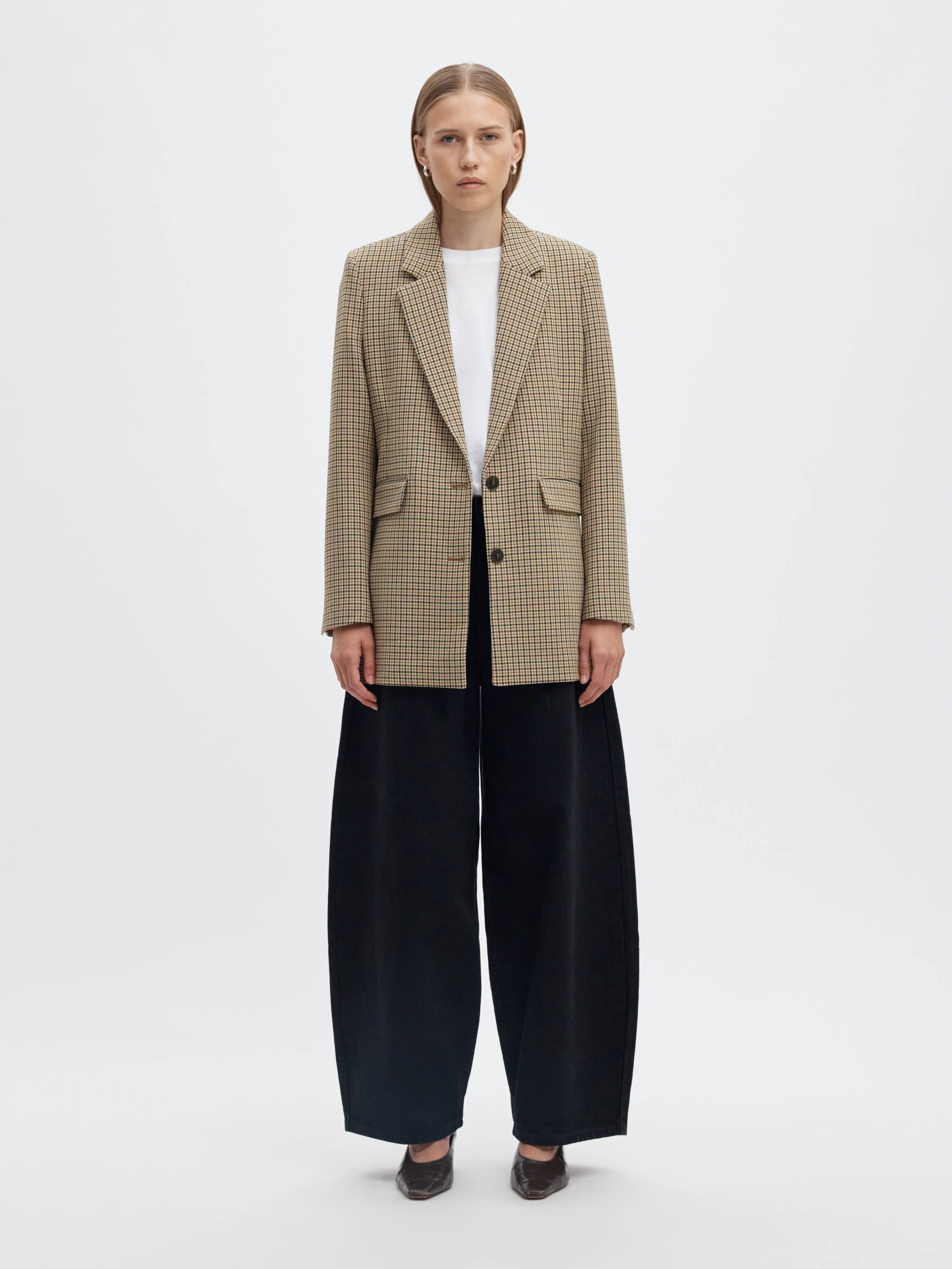 SLWRITA LS RELAXED BLAZER CHECK Monks Robe CHECK - 4