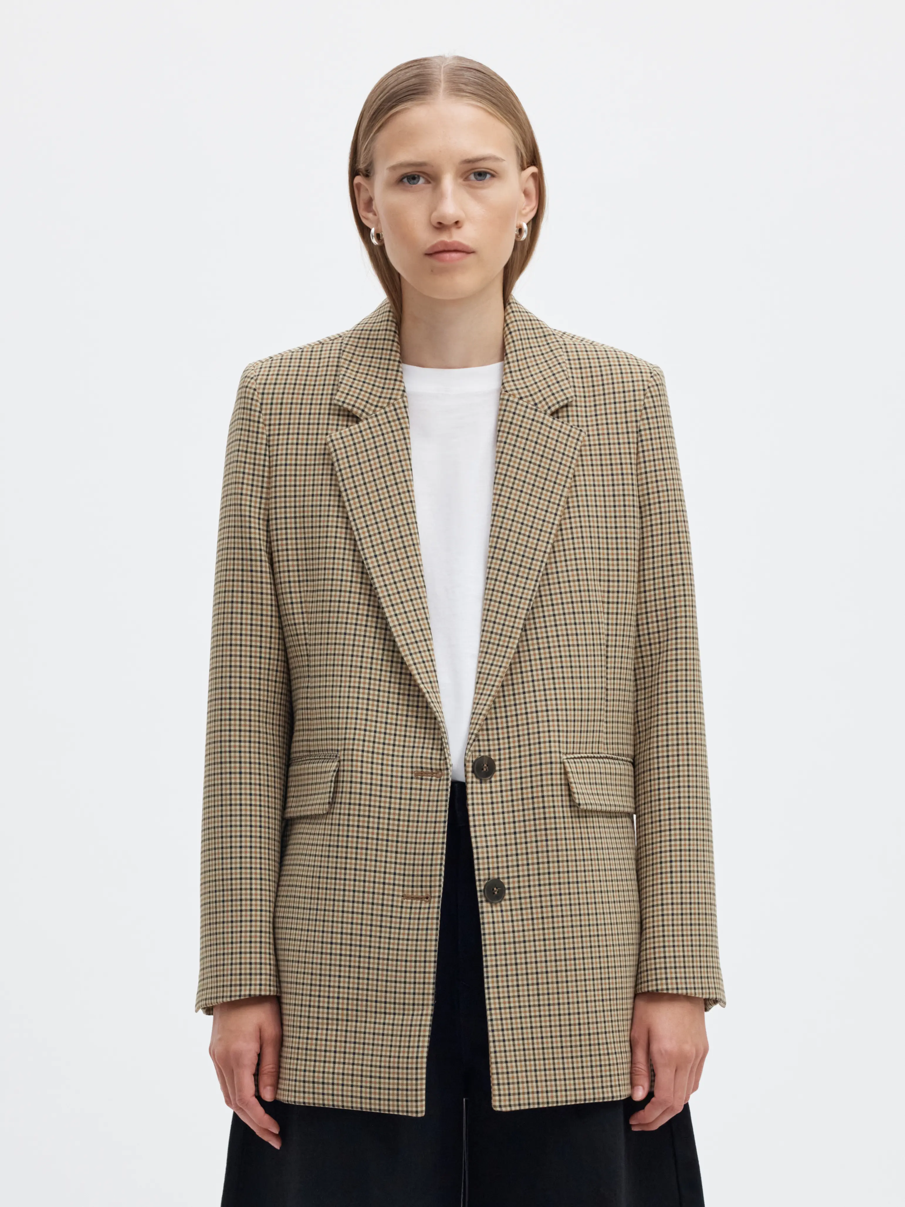 SLWRITA LS RELAXED BLAZER CHECK Monks Robe CHECK - 2