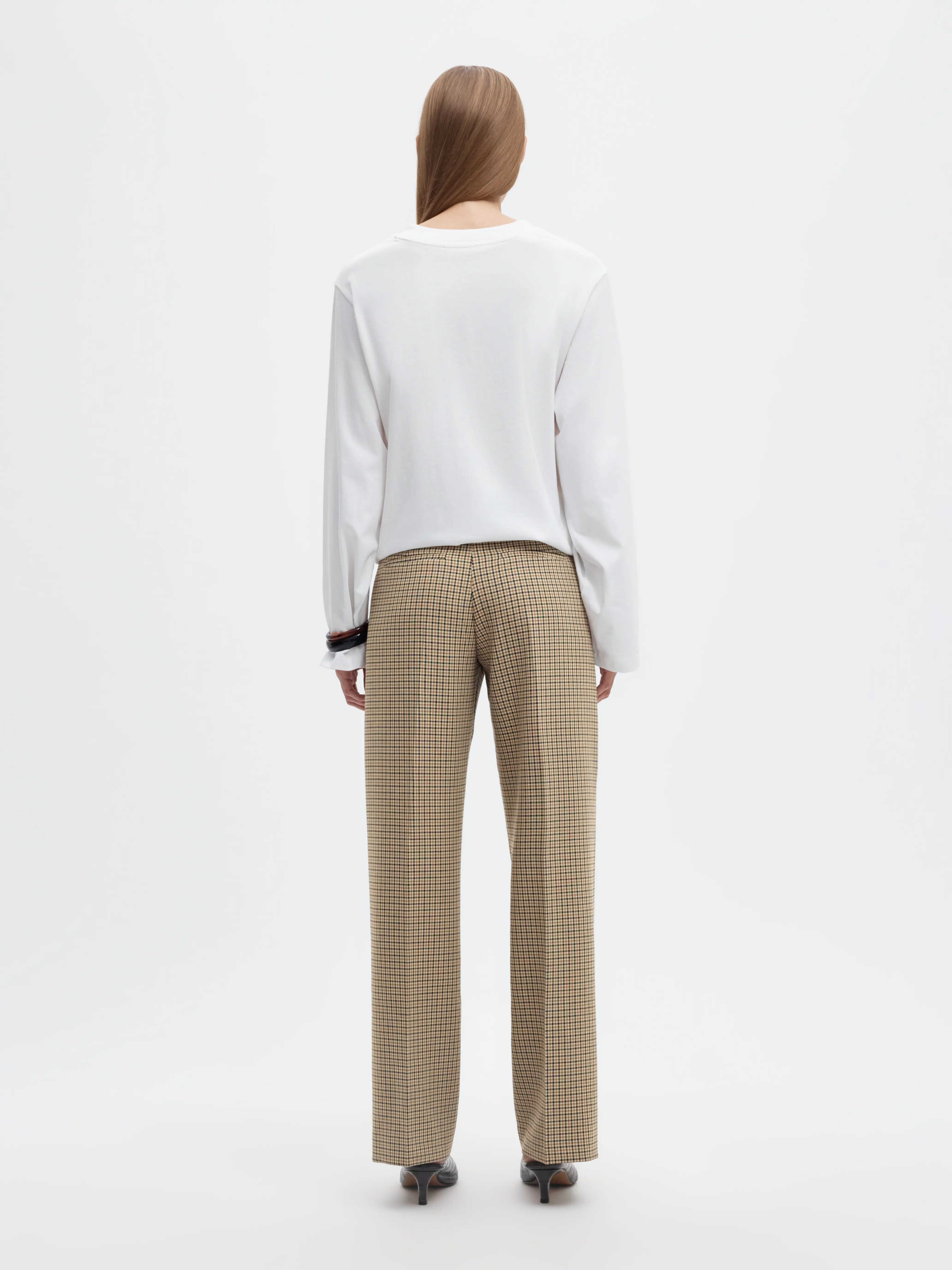 SLWRITA MW WIDE PANT CHECK Monks Robe CHECKS - 4