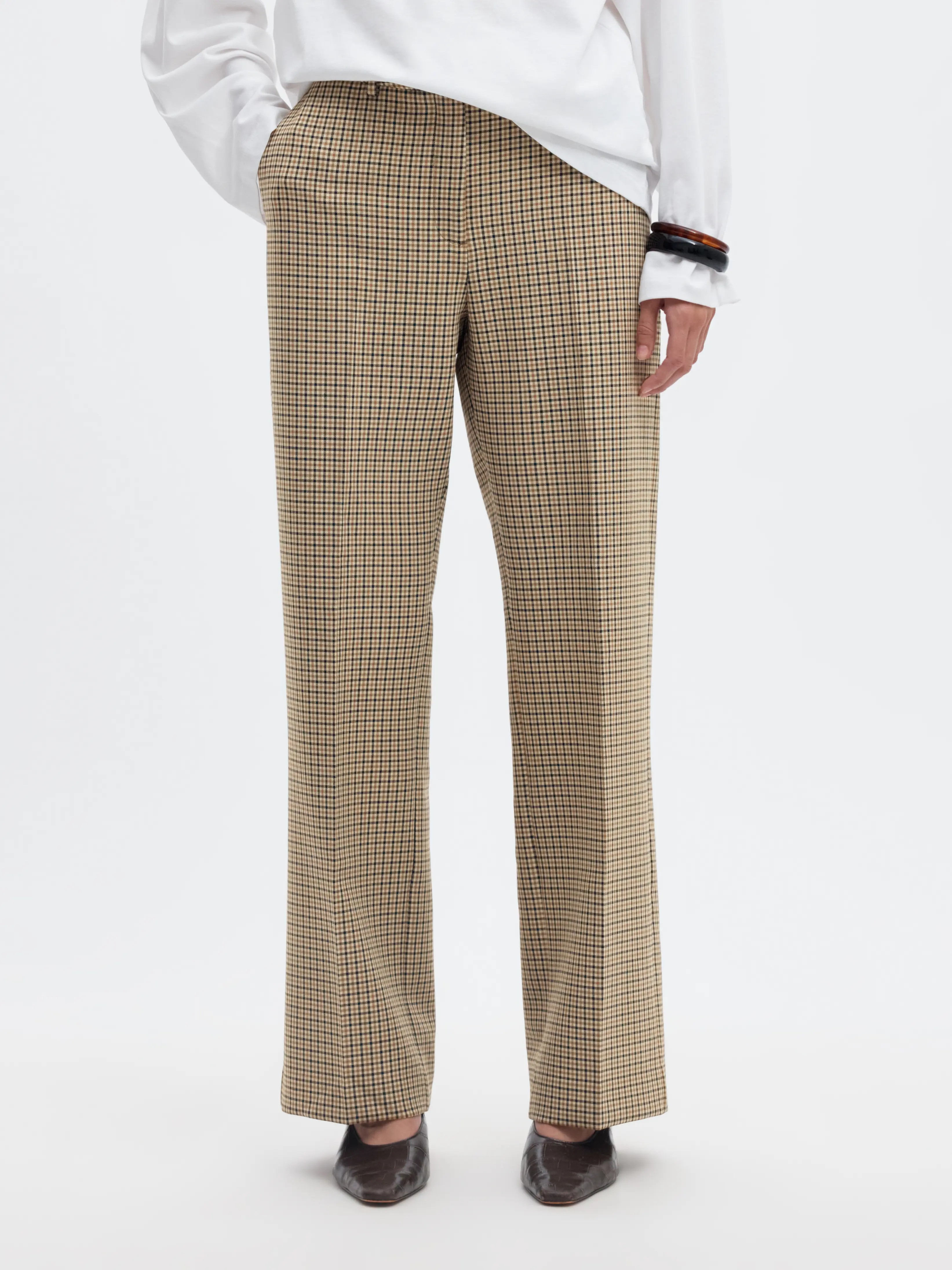 SLWRITA MW WIDE PANT CHECK Monks Robe CHECKS - 2