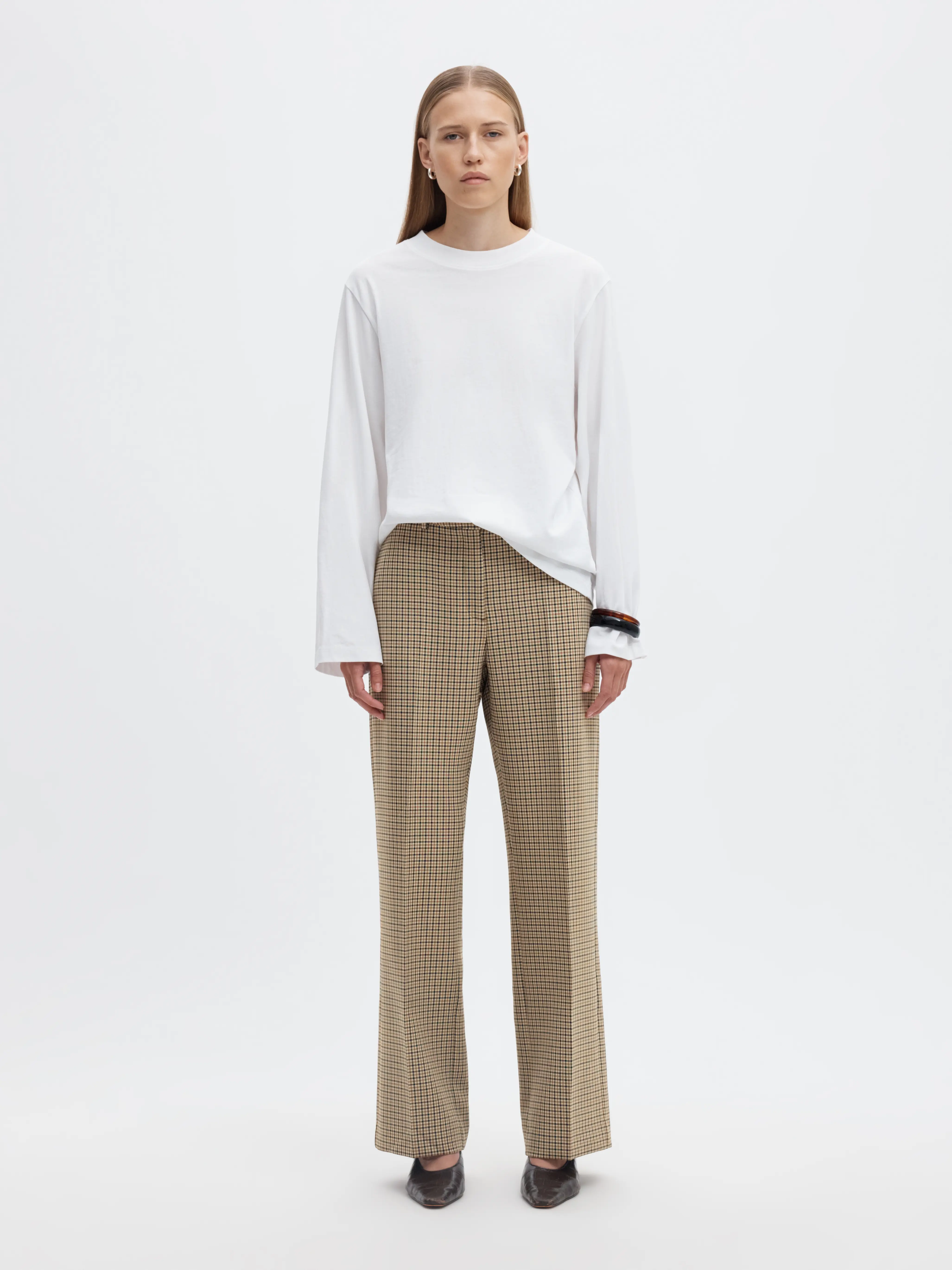 SLWRITA MW WIDE PANT CHECK Monks Robe CHECKS - 5
