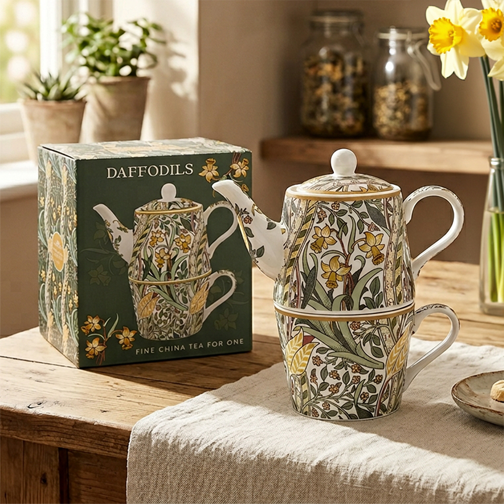 William Morris Daffodils  - Tea For One Set - 2