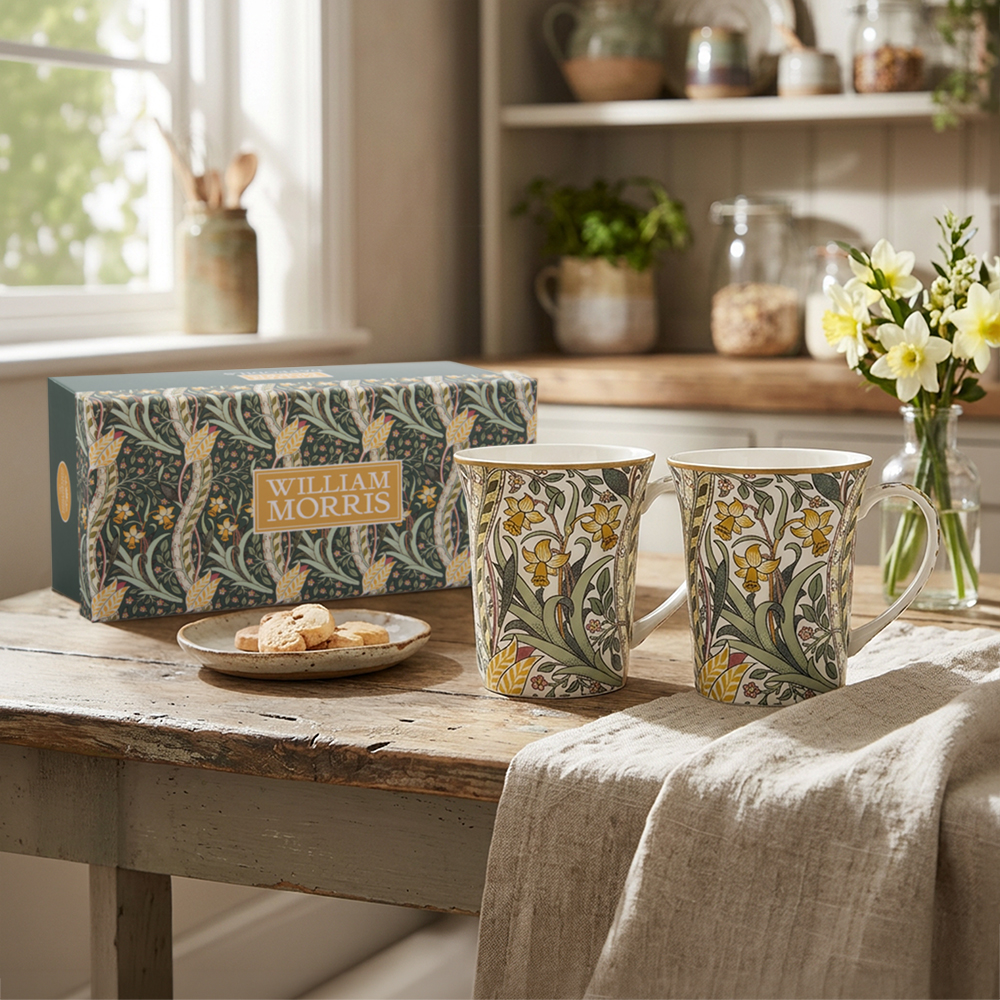William Morris Daffodils - 2-pack muggar i presentkartong - 2