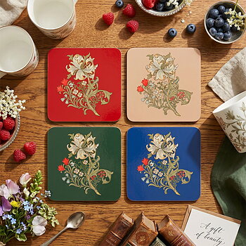 William Morris Golden Lily Mix - Glasunderlägg 4-pack