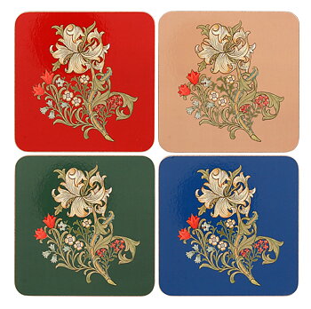 William Morris Golden Lily Mix - Glasunderlägg 4-pack