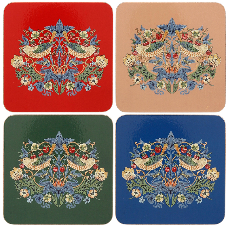 William Morris Strawberry Thief Mix - Glasunderlägg 4-pack