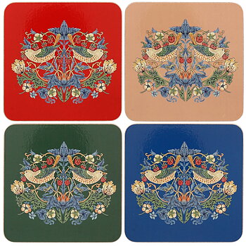 William Morris Strawberry Thief Mix - Glasunderlägg 4-pack