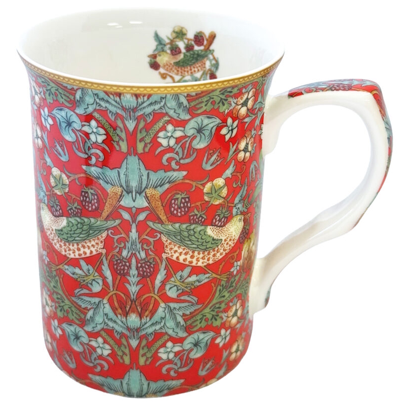 William Morris Strawberry Thief - Castlemugg i benporslin