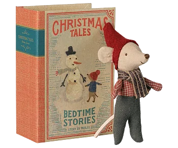 Maileg - Christmas mouse, Baby in book