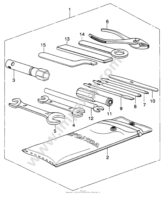 89010-341-010 Verktygssats Honda CB750K0-K7  1969-78 - 3