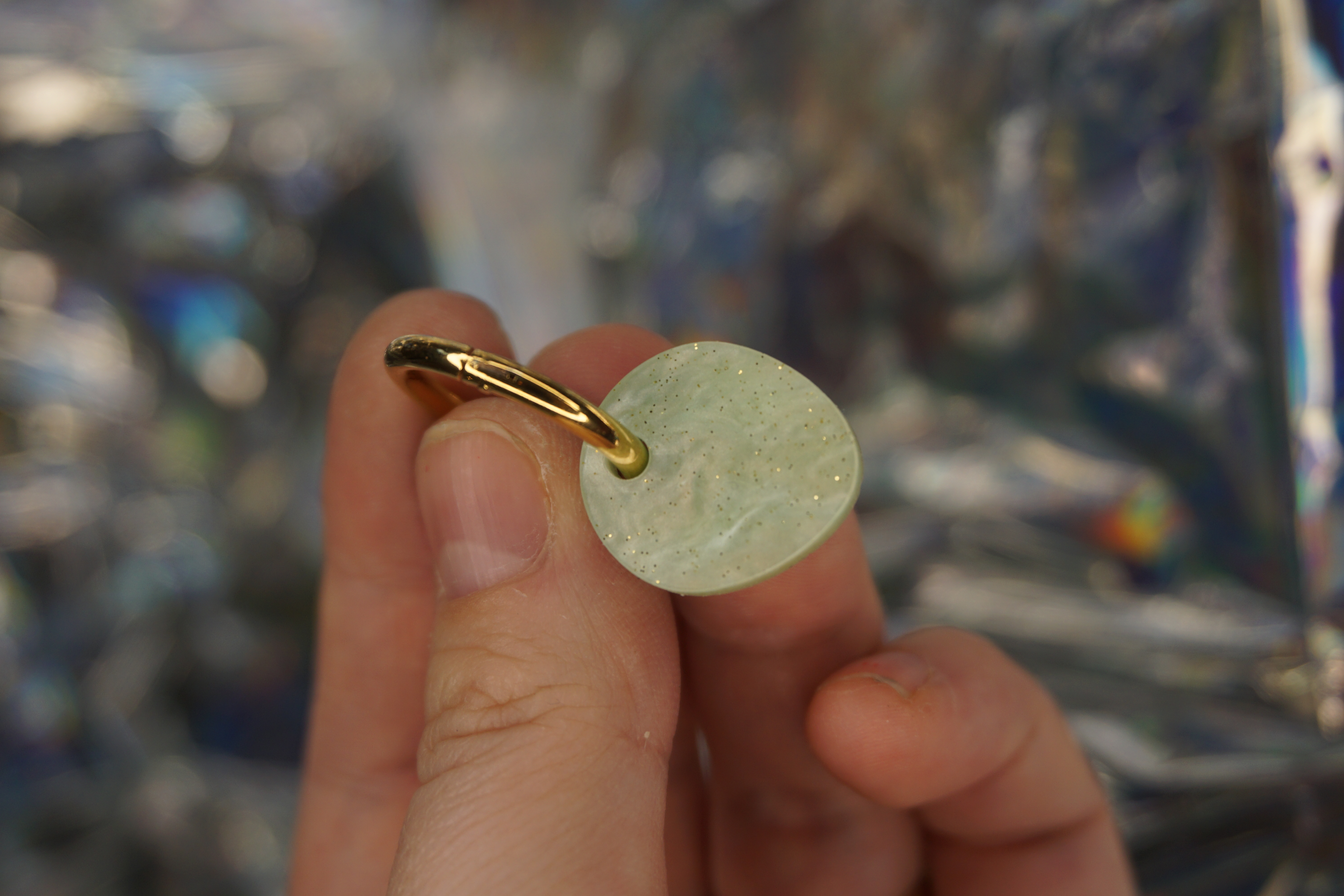 Pebble ljusgrön glitterpearl