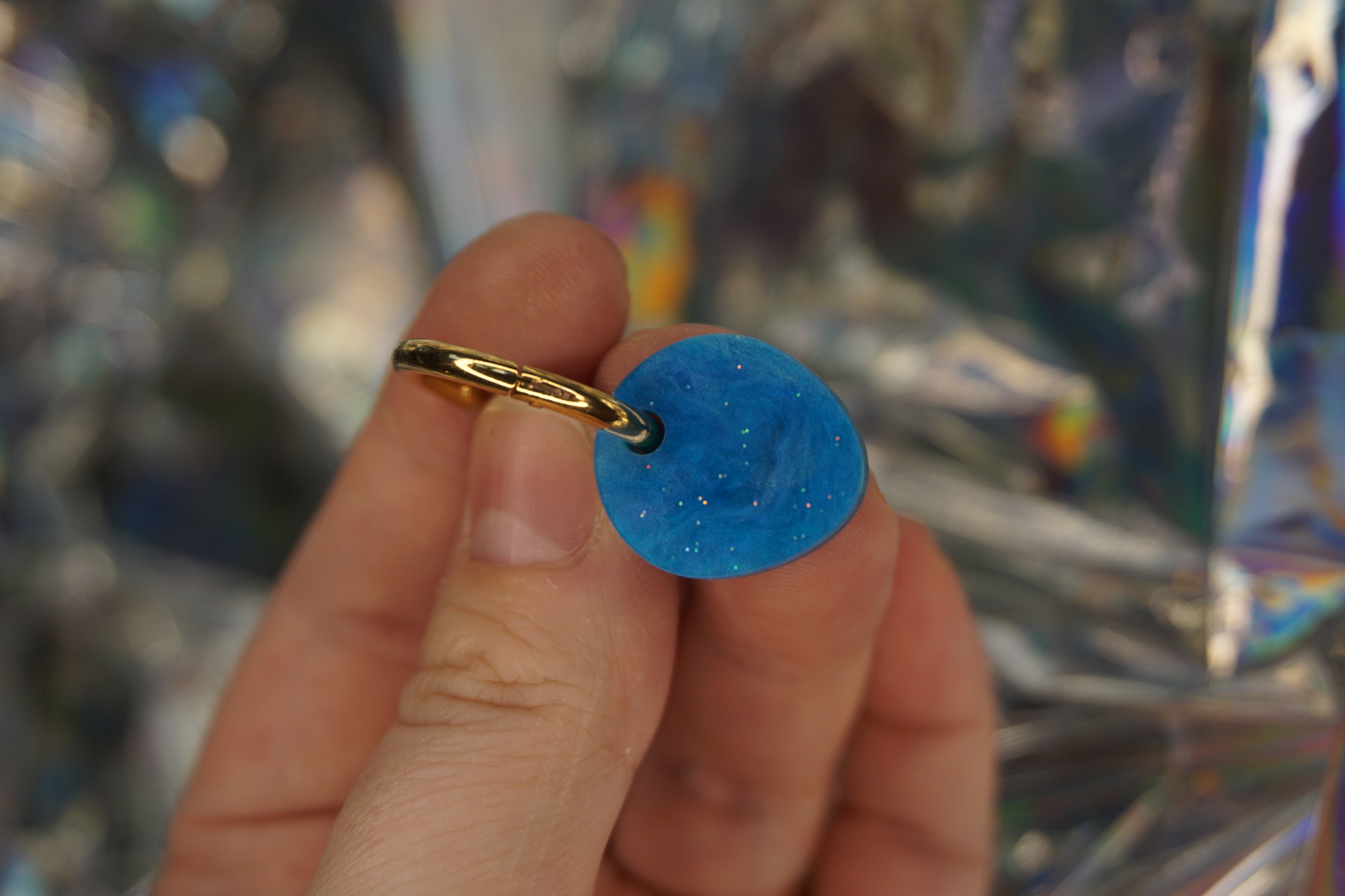 Pebble blå glitterpearl