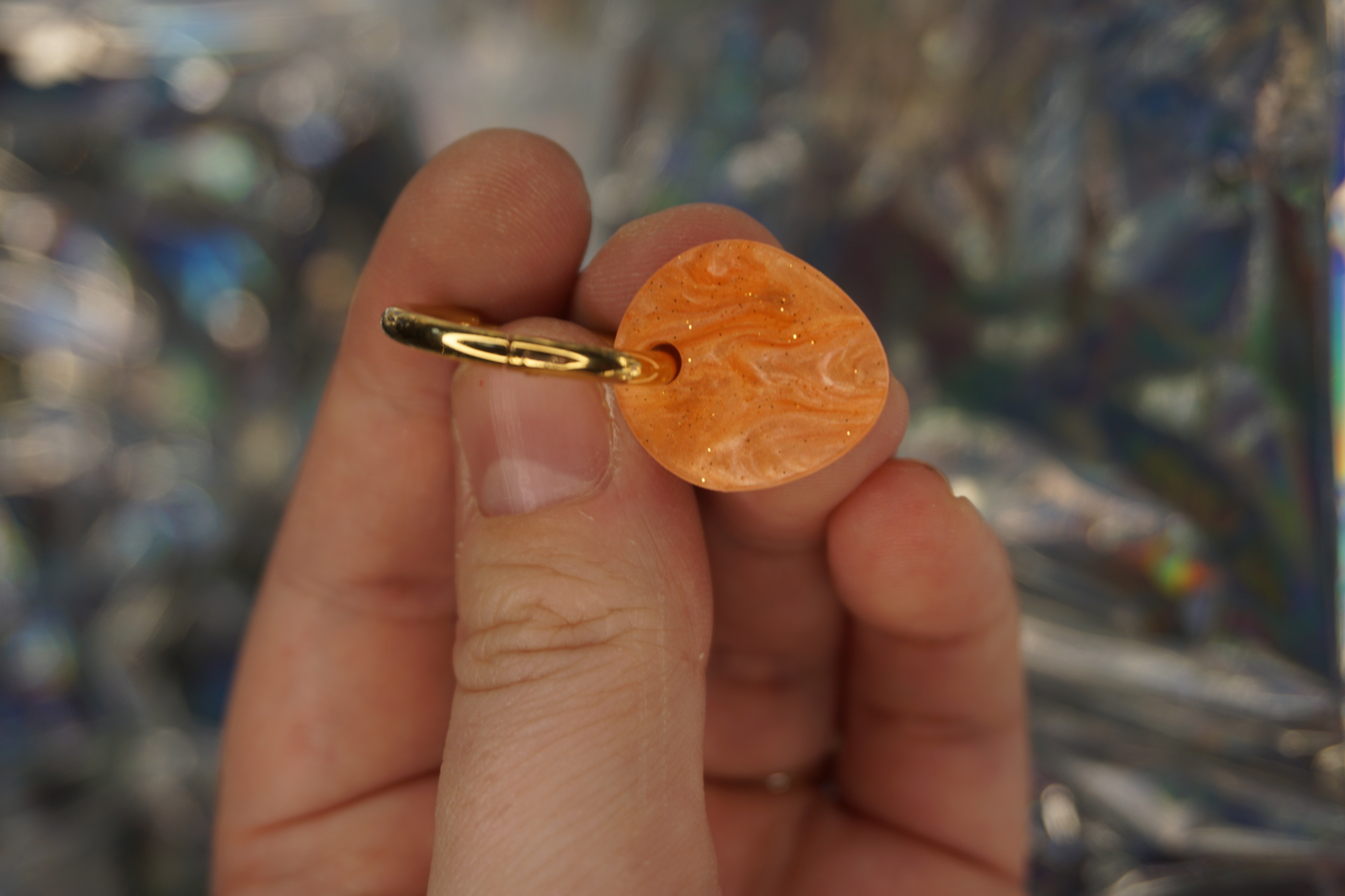 Pebble orange glitterpearl