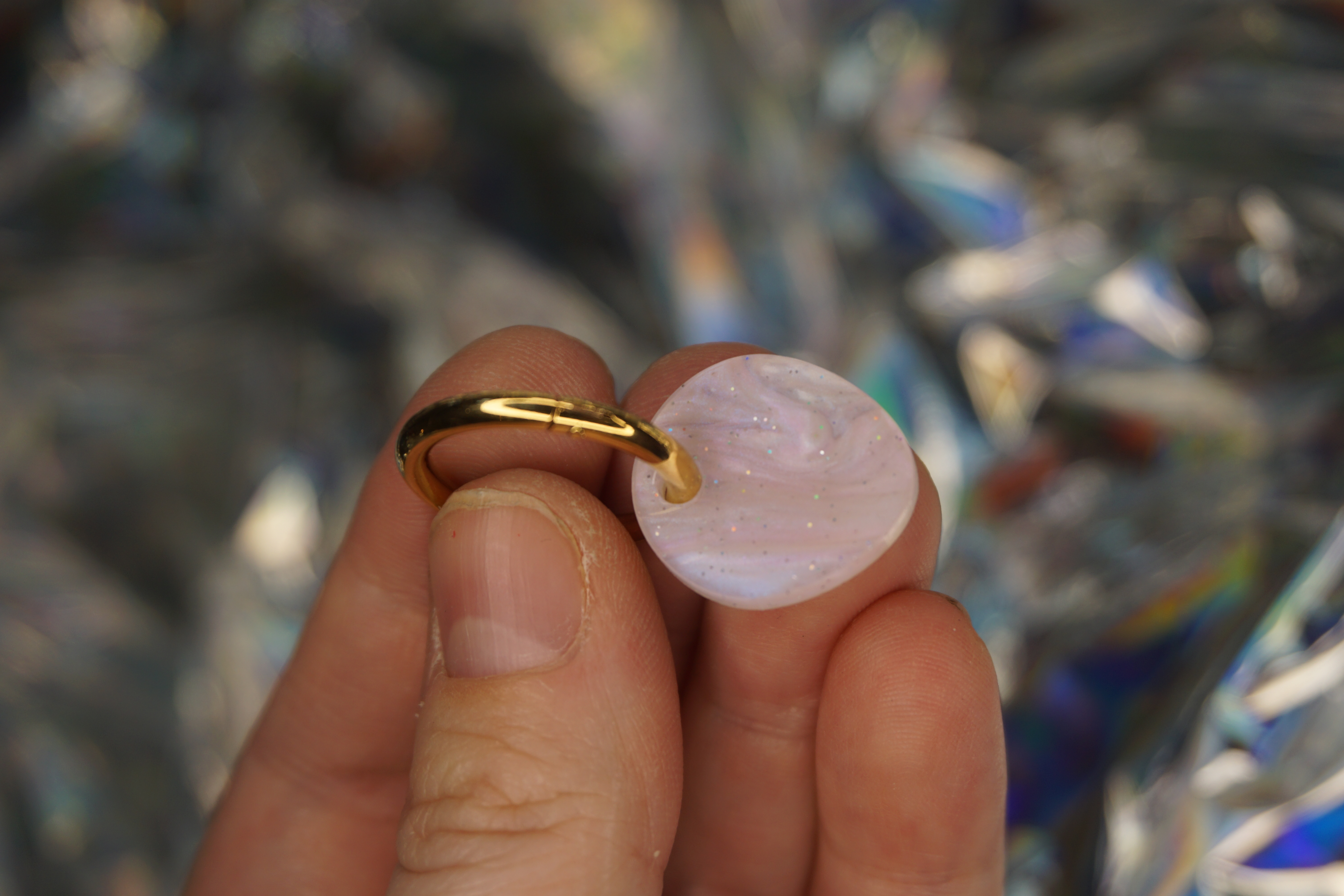 Pebble ljusrosa glitterpearl