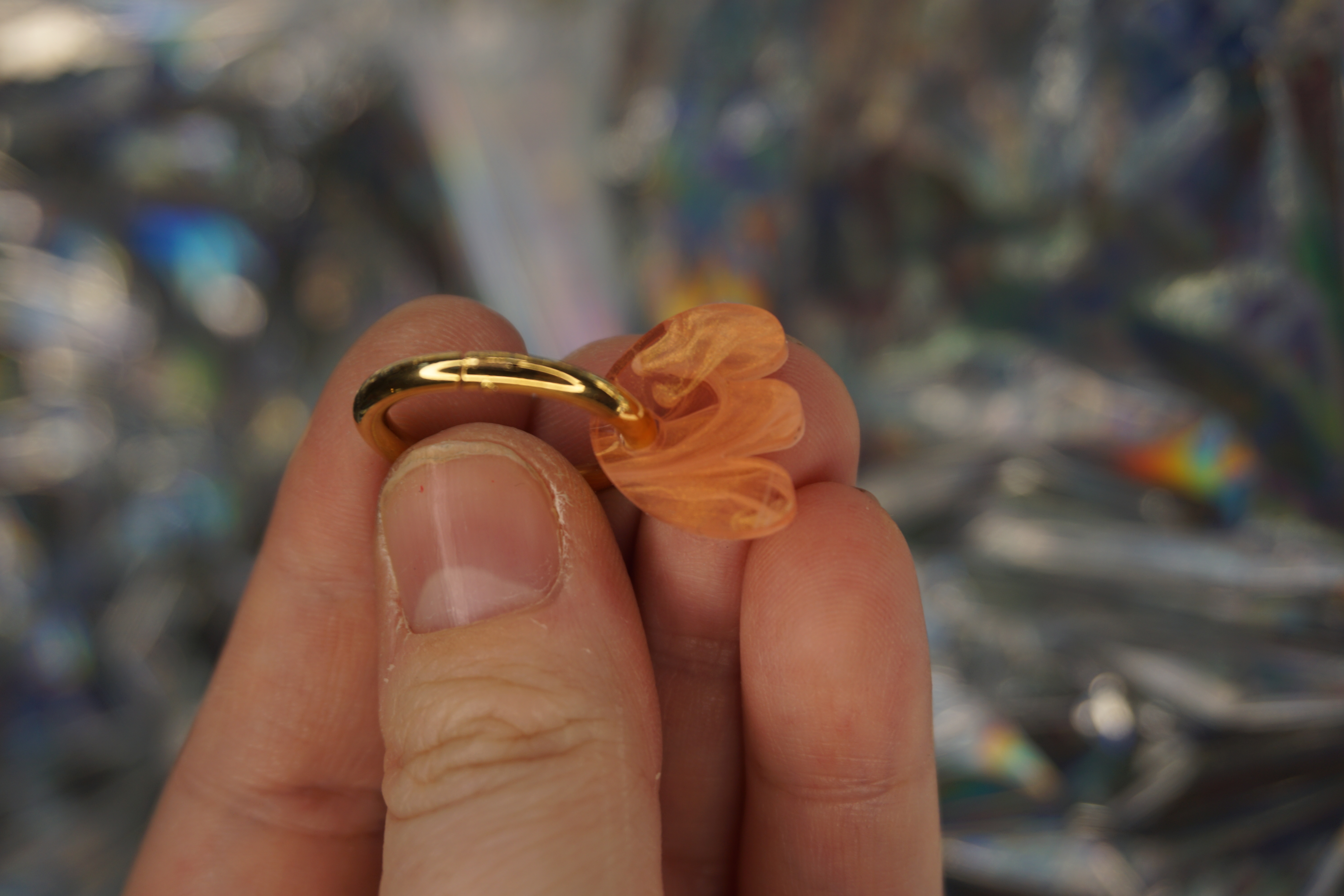 Miniflora peach/rosa guldglim 
