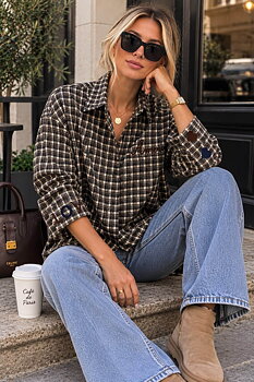 Shirt check Amour brown