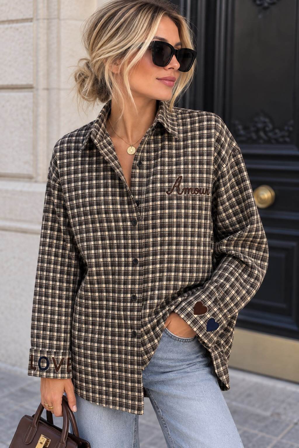 Shirt check Amour brown - 2