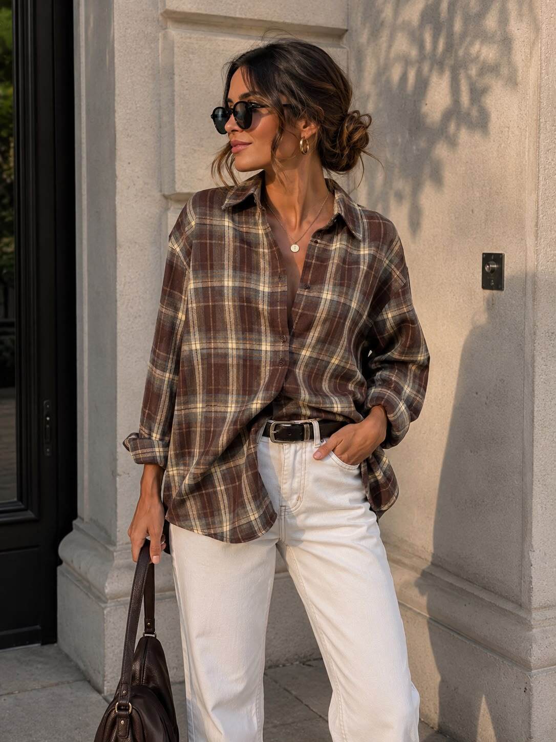 Shirt check New York brown - 3