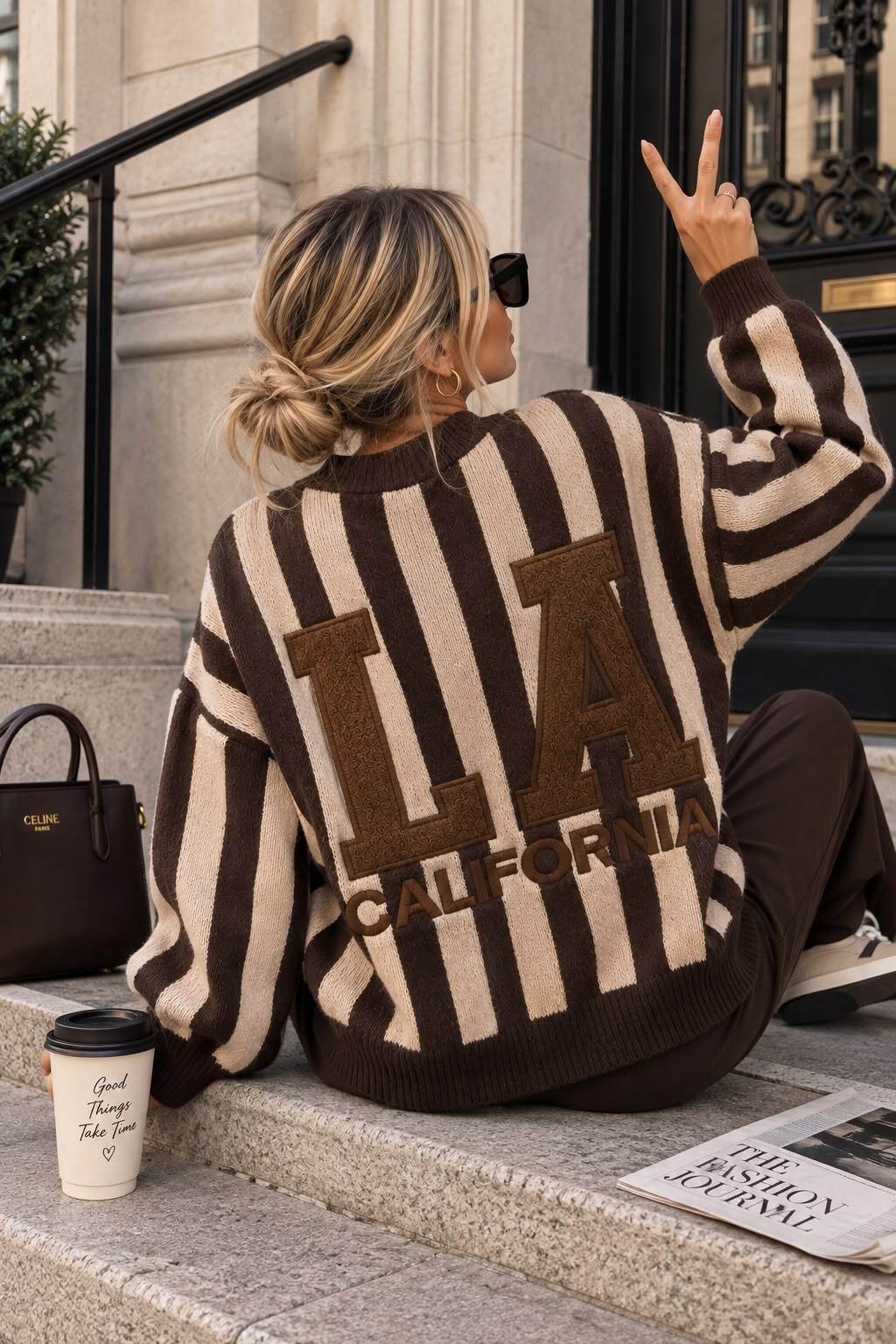 Knit cardigan LA brown - 3