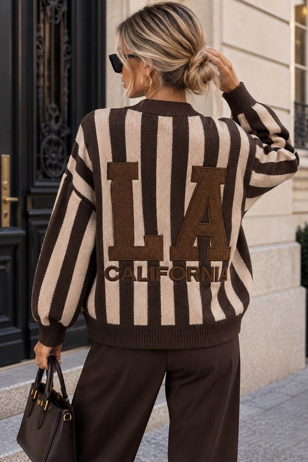 Knit cardigan LA brown
