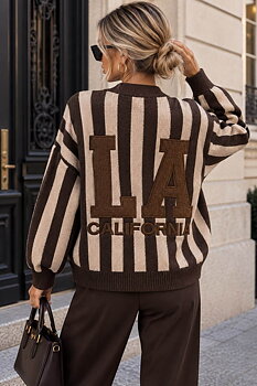Knit cardigan LA brown